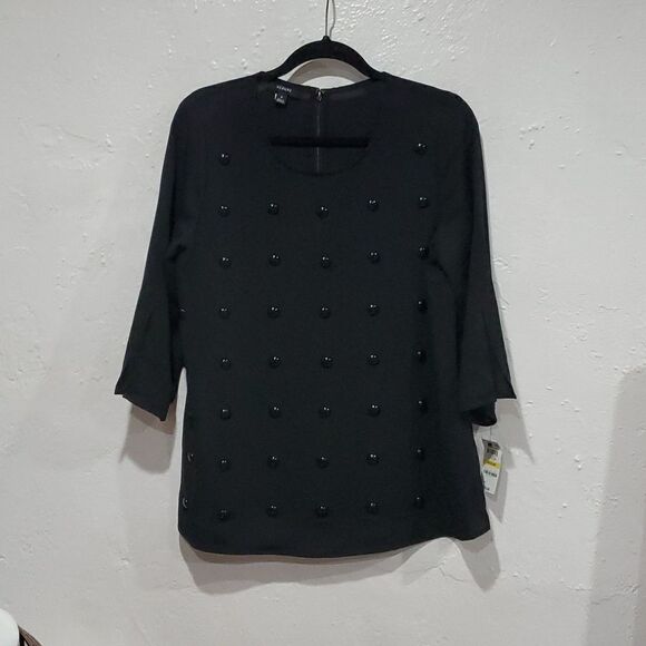 Alfani Modern Spice Blouse in Black Size M - Picture 2 of 12